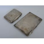 Silver cigarette case, hallmarked Birmingham 1913,