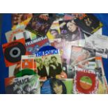 Vinyl; A Record Box of (53) Late 70s & 80s Rock and Pop Singles,
