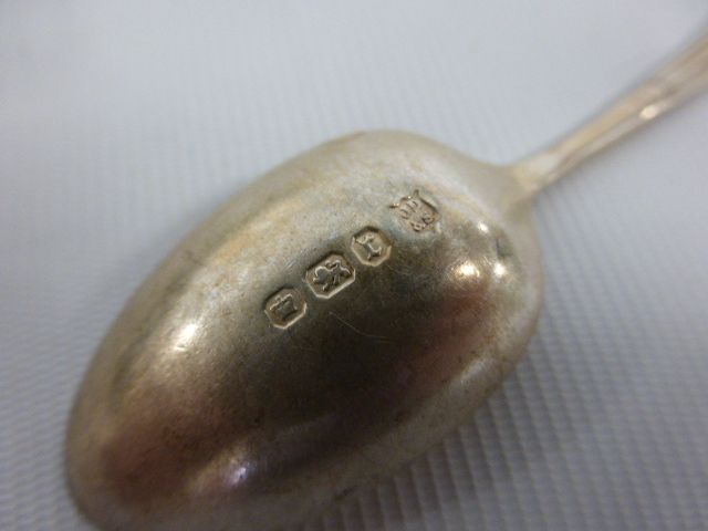 Cased set of late Victorian six silver spoons, - Image 2 of 2