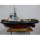 Remote Controlled Kit Built Model Tug, "Smit Denemarken", approx length; 850mm, approx Beam; 280mm