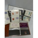 Stamps - Three albums, two with Jersey FDC's from 1941-89,