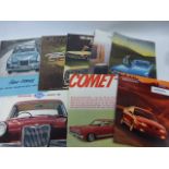 Small collection of Motorcar sales brochures (UK & USA), including Riley 4/Seventy Two,