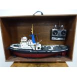 Remote Controlled Kit Built Model Trawler "Banckert" with Futaba Remote "Attack R" FP-T2NBR,