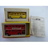 Tri-ang Minic Motorways M1544 Coach and M1545 Double Decker Bus,