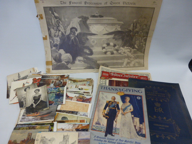 Collection of postcards including WWI period,