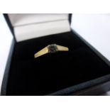 A 9ct gold Diamond solitaire ring, size M/N