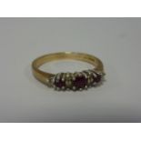 A 9ct gold Ruby and Diamond ring,