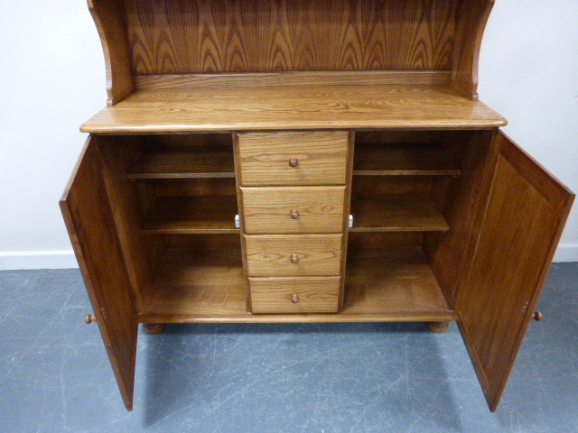 A Ducal style light oak display dresser with domed twin glazed doors, - Image 2 of 3