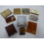 Collection of nine vintage cigarette cases including Melissa, Mascot, Gwenda and Comoy's,