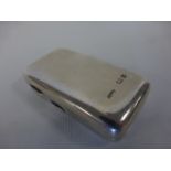 Silver cheroot case, hallmarked Birmingham 1901 by makers A & J Zimmerman, with fitted interior, 6.
