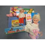 A Collection of Boxed Games & Puzzles,(3)Dolls and Boxed Construction Toy,