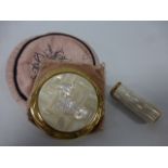 Ladies powder compact with mother of pearl Rickshaw decoration,