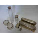 Two silver topped toiletry bottles, hallmarked London 1896 & 1901,