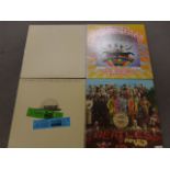 Vinyl; The Beatles, Four Lps Including  White Album with Posters & Photos(Cover Vg+,Vinyl Ex,Ex,).