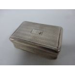 Georgian silver snuff box, hallmarked London 1811, makers mark rubbed W,