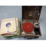 "Grippa" Perophone Gramophone (Thorens) which requires some attention plus a collection of various