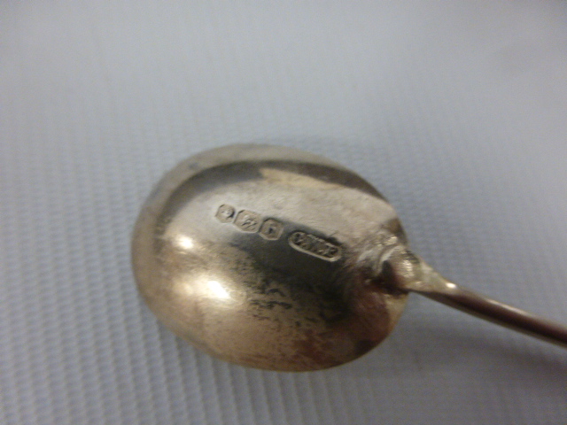 Cased set of six silver coffee bean spoons, hallmarked Sheffield 1925, - Image 2 of 2