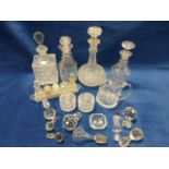 Four glass decanters including two with