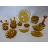 Collection of 1930-50's amber glass to i