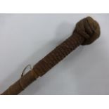 Walking cane with roped knop & shaft dec