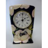 Moorcroft mantle clock in the Anemone pa