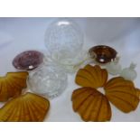 Brockwitz Art Deco clear glass fruit bow