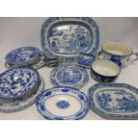 Collection of 19th and 20th century blue