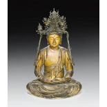 Japan (18. Jh.)
Sitzender Buddha
Holz, geschnitzt und gefasst
H: 57 cm

Experte: Cabinet Portier,