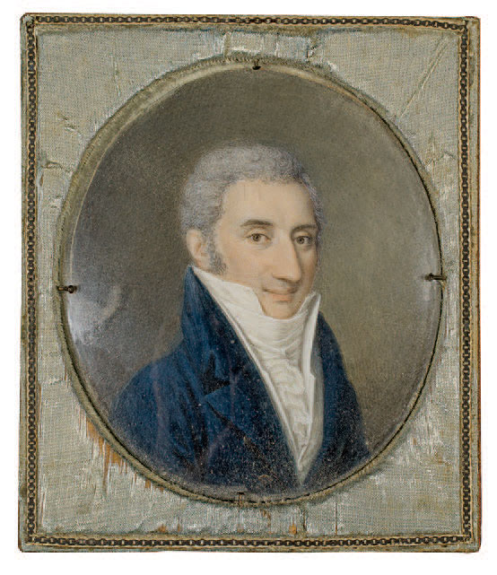 Natale Schiavoni
(1777–1858)
Männerbildnis
Gouache auf Elfenbein
8.5 x 7 cm