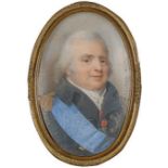 Jean Baptiste Isabey
(1767–1855)
Portrait de Louis XVIII
1814
Gouache auf Elfenbein
rechts in der