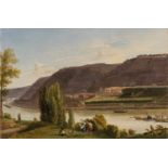 Französische Schule (um 1820)
Le Vernay en face de l'île Barbe près Lyon
l auf Papier auf Leinwand