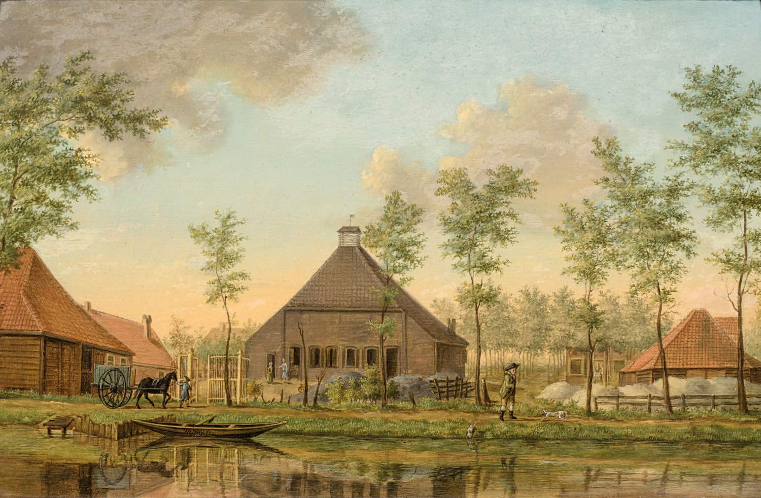 Wouterus de Nooy
(1765–ca.1820)
Fluss mit Häuserzeile
1791
l auf Holz
unten links auf Bootsrumpf