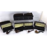 FOUR VINTAGE PIPES including Cumberland, Dunhill Cumberland, Peterson's Delux Sterling Silver Made