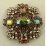 A CZECH BROOCH fashioned with rhinestones and initialled "W" verso