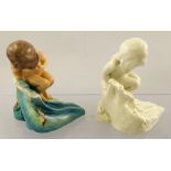 A ROYAL WORCESTER FREDA DOUGHTY FIGURINE of a child by a stream entitled "August", 12cm high,