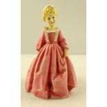 A ROYAL WORCESTER BONE CHINA FIGURE "GRANDMOTHER'S DRESS" ref.3061, a fair haired girl in a pink