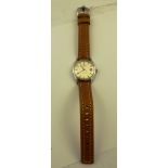 A 1960's/EARLY 1970's GENTLEMAN'S TISSOT VISODATE SEASTER MANUAL WRIST WATCH having silvered baton