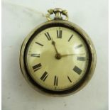 D. EDMOND, LIVERPOOL A GEORGE III SILVER PAIR CASED OPEN FACE GENTLEMAN'S POCKET WATCH, having verge