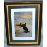 AFTER THORBURN "Grouse in snow", a limited edition Colour Print, published by William Marler