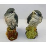 AFTER J.G. TONGUE TWO BESWICK EARTHENWARE BENEAGLES WHISKY DECANTERS, one of a Merlin and the