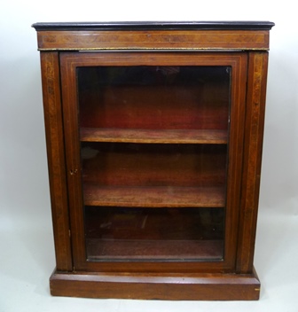 A 19TH CENTURY MAHOGANY PIER CABINET fitted single glazed door on closed base, 75cm wide - Image 2 of 2