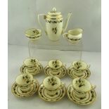 A ROYAL WORCESTER COFFEE SERVICE "Bernino" pattern, comprising coffee pot, cream jug, sugar bowl,