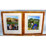 AFTER MARGARET LOXTON Four vineyard limited edition Colour Prints, "Chambolle-Musigny", "Gevrey-