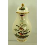 A 19TH CENTURY BERLIN PORCELAIN COFFEE POT, the baluster form pot hand painted with finches in a