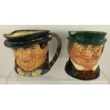 TWO ROYAL DOULTON CHARACTER JUGS; "Tony Weller" and "Mr Pickwick" 14cm high