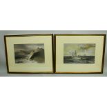 A PAIR OF COLOURED MARITIME ENGRAVINGS "The Gale off The Port of Balaklava - 14th Nov.1854" and "The