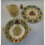 THREE ITEMS OF "GOLDEN JUBILEE" CERAMIC WARES, to include a Buckingham Palace bone china Royal