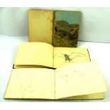 A SUITE OF THREE SKETCH BOOKS OF A TWITCHER, J.C. Harrison 1. 7 pencil sketches of birds & 3