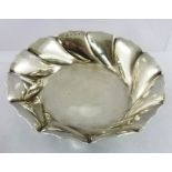 W.S. HUTTON & SONS A SILVER BOWL having fancy swirl surround and moulded wire foot, stamped 33361,