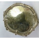 MARTIN HALL AND CO. (Richard Martin and Ebenezer Hall) A LATE 19TH CENTURY SILVER SALVER with beaded